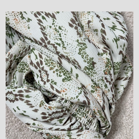 Ramy Brook Anika Dress Snake Print Long Sheer Sleeve Shirred Drop Waist Size M - Picture 14 of 15